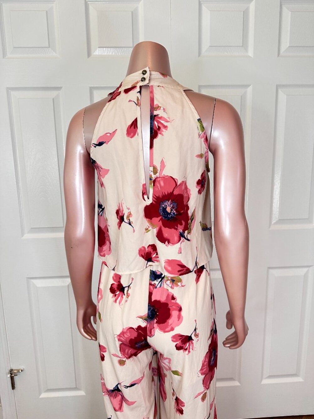 Peach Love California BoHo Floral Wide-Leg Jumpsuit | small | B-1843 - Picture 10 of 16